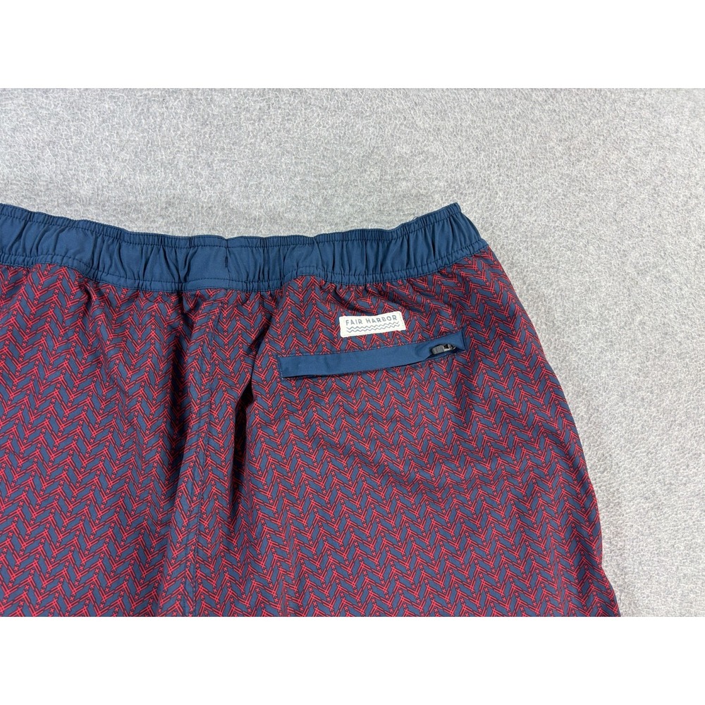Fair Harbor Compression Lined ONE Shorts (Men's Large) Red/Blue - 8" - Picture 11 of 12